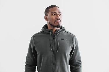 Nobull Arctic Zip-up Men's Jackets Dark Grey | Australia (ZA5467)